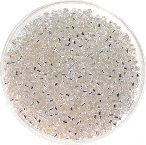 Japanische Rocailles Toho rund Nr.11 "21f" silverlined frosted crystal 2,1mm/ 13g
