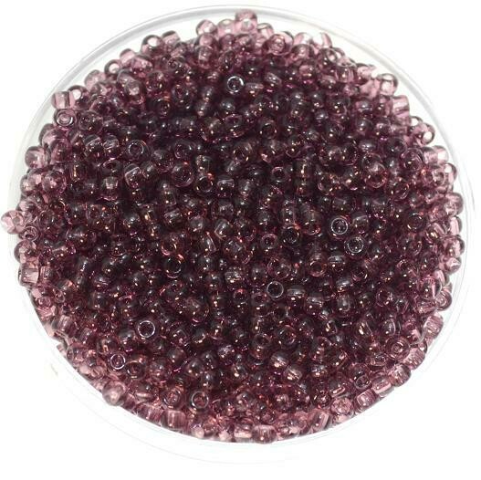 Japanische Rocailles Toho 2mm rund Nr.11 Transparent Amethys t 2,1mm/ 20g