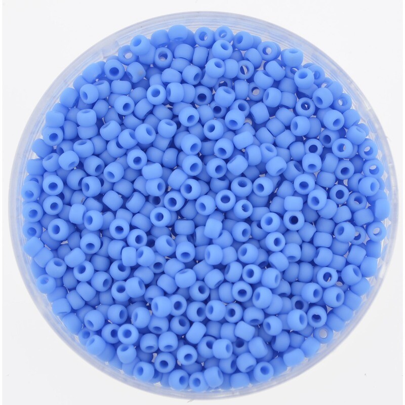 Japanische Rocailles Toho 2,1mm rund Nr.11 blau frosted  / 14g