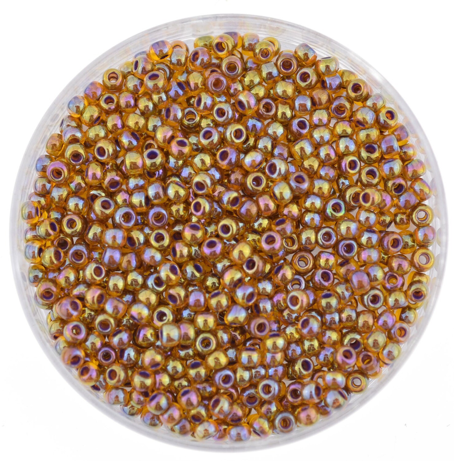Japanische Rocailles Toho 2,1mm rund Nr.11 transparent lustered Topaz / 14g