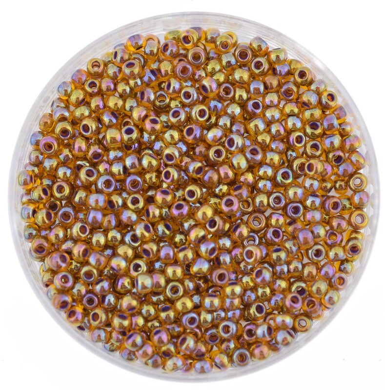 Japanische Rocailles Toho 2,1mm rund Nr.11 transparent lustered Topaz / 14g