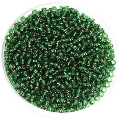 Japanische Rocailles Toho 2,1mm rund Nr.11 silverlined emerald  / 16g