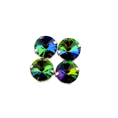 Cabohon Crystalrivoli Vitrail  in Fassung 14mm zum Aufnähen / 1 Stück
