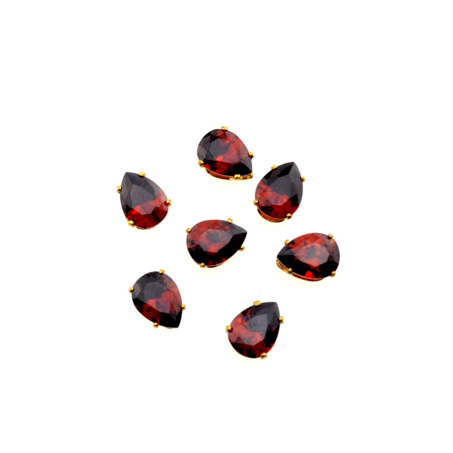 Hochwertige Strassperlen aus Zirconia in Fassung 6x8mm zum Aufnähen / 2 Stück