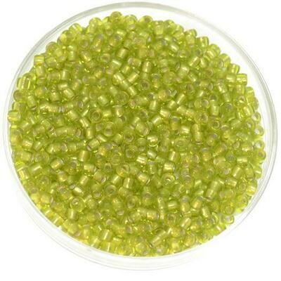 Japanische Rocailles Toho 2,1mm rund Nr.11 Silverlined lime green / 14g