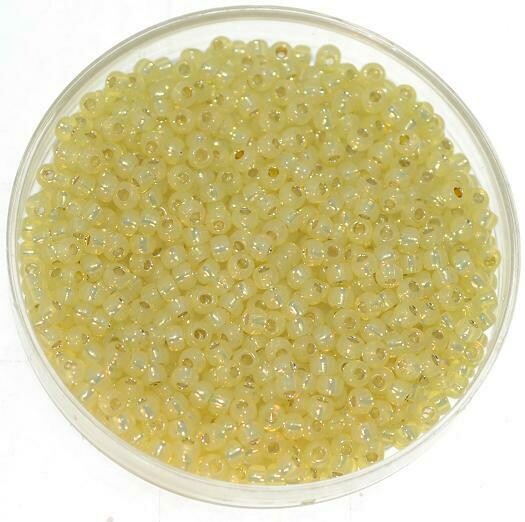 Japanische Rocailles Toho 2,1mm rund Nr.11 Jonquil Gilt Lined / 16 g