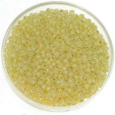 Japanische Rocailles Toho 2,1mm rund Nr.11 Jonquil Gilt Lined / 16 g