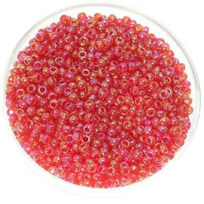 Hochwertige japanische Rocailles Toho 2,1mm rund Nr.11 transparent rainbow ruby / 16g