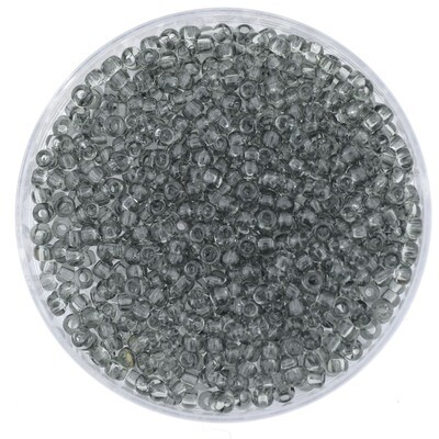 Hochwertige japanische Rocailles Toho 2,1mm rund Nr.11 transparent black diamond/  16g