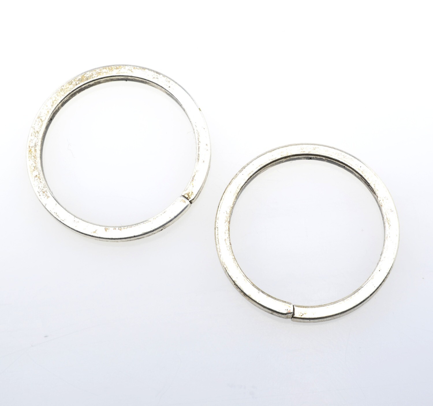2x Zwischenringe Schmuck 30mm offen silberfarbig
