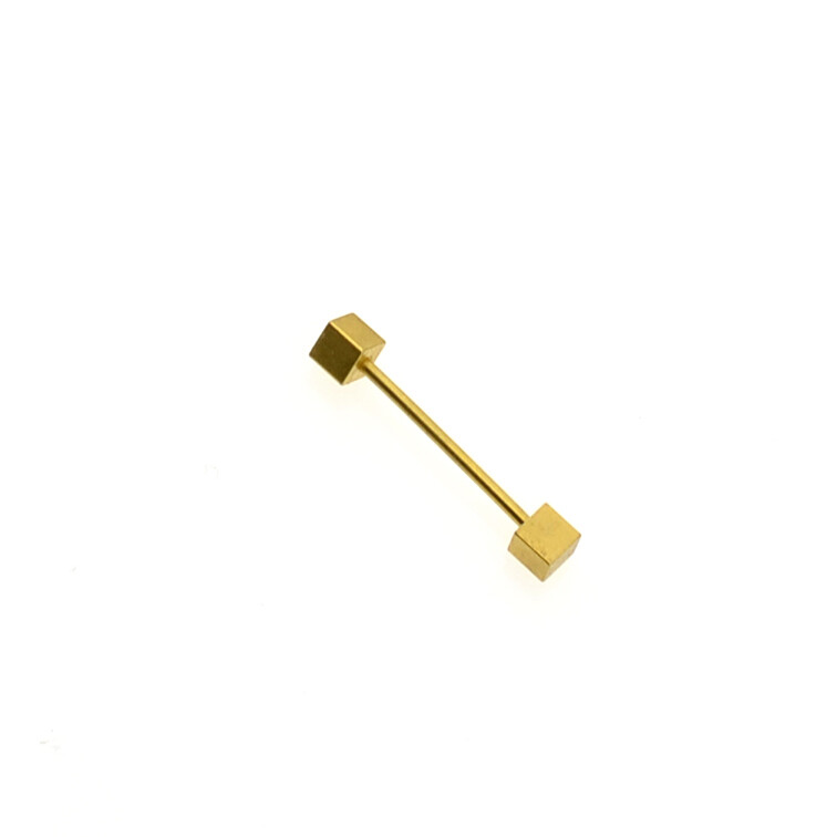 Gewindestab mit Würfel für Wechselfingerring - ~31mm lang – vergoldet