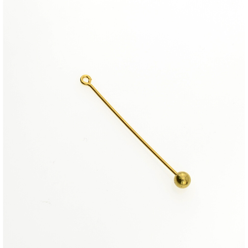 Gewindestab mit Kugel für Wechselanhänger - ~60mm lang – vergoldet