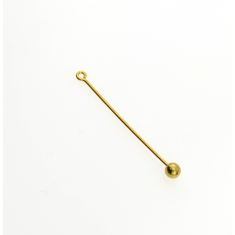 Gewindestab mit Kugel für Wechselanhänger - ~60mm lang – vergoldet