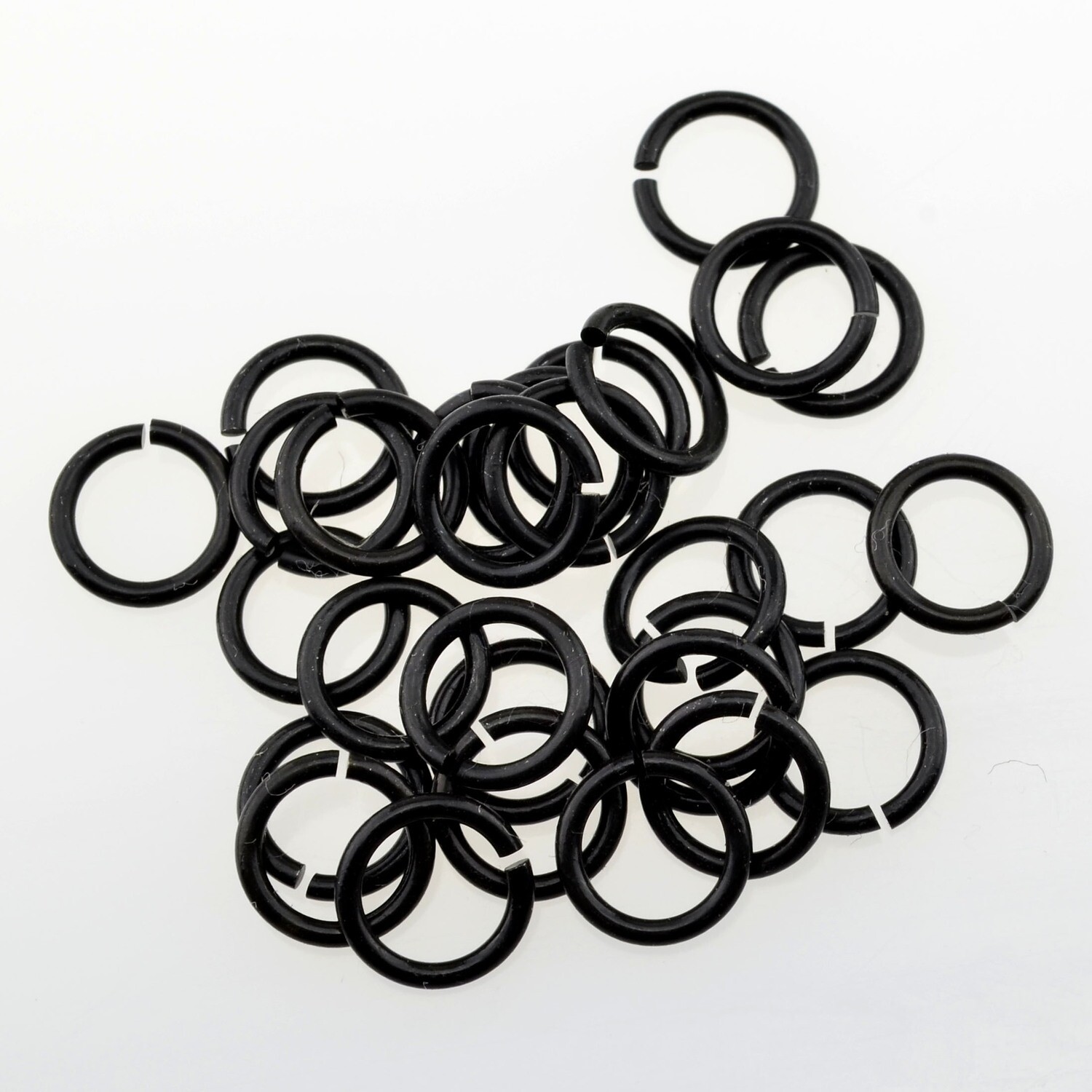 28x Zwischenringe Schmuck 6mm schwarz