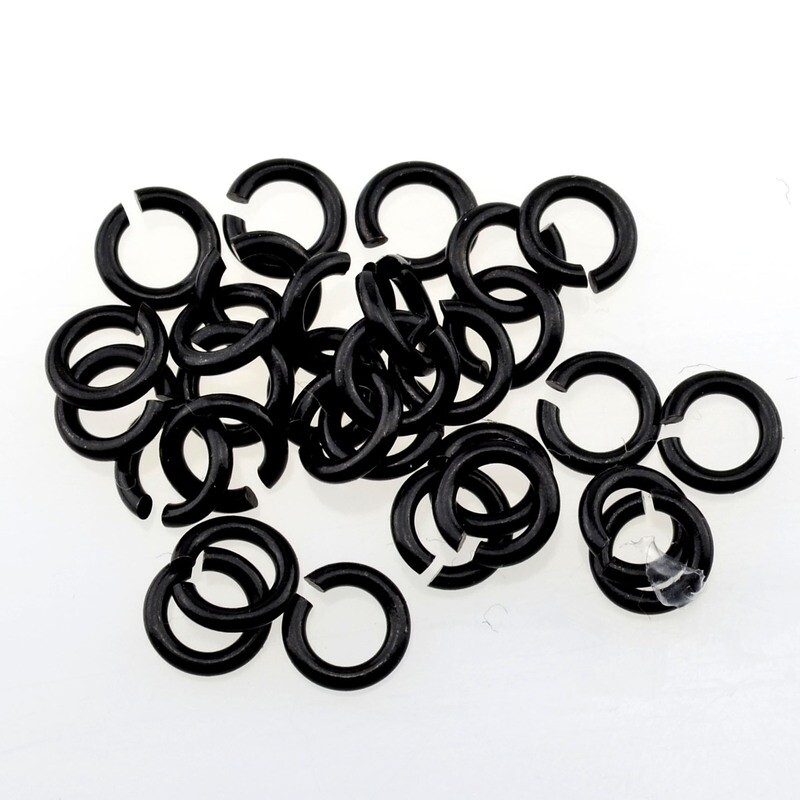 30x Zwischenringe Schmuck offen schwarz. 5mm
