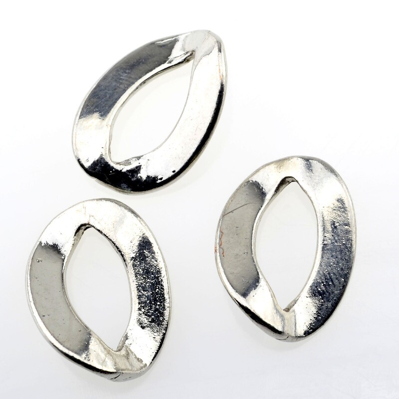3x Ringe 14x18mm silberfarben