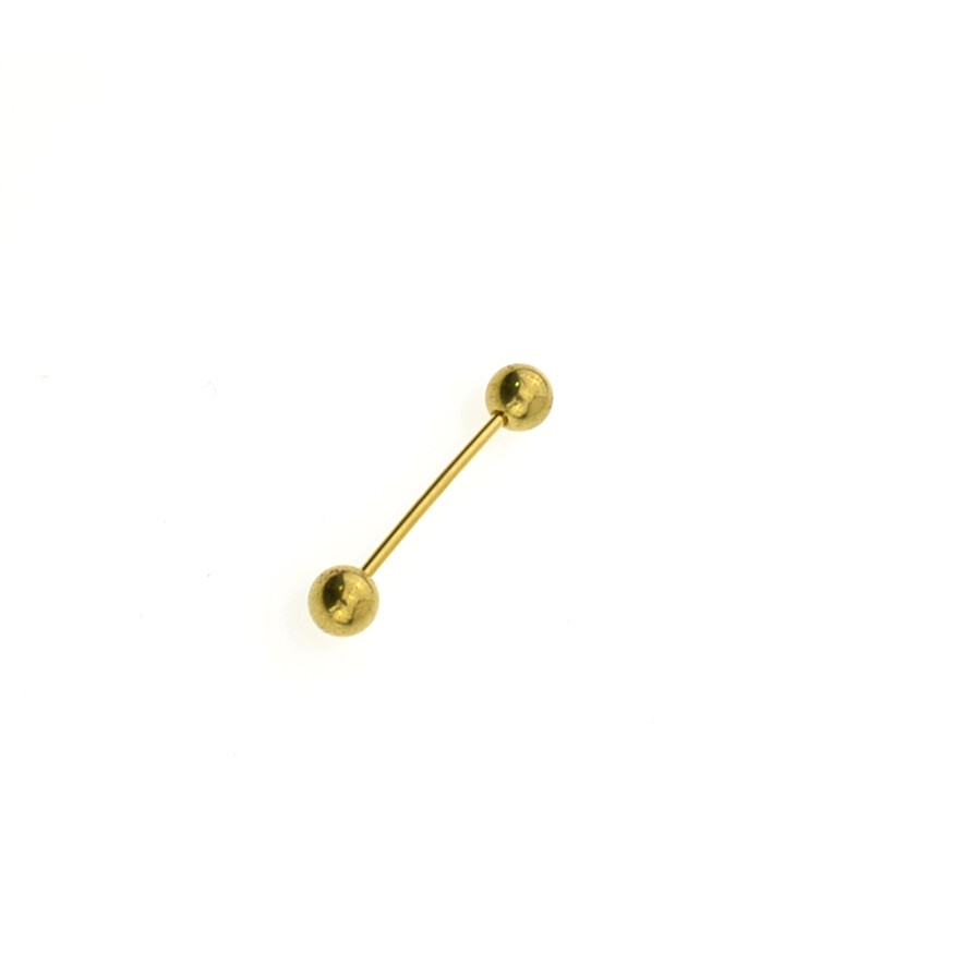 Gewindestab mit Kugel für Wechselfingerring - ~31mm lang – vergoldet