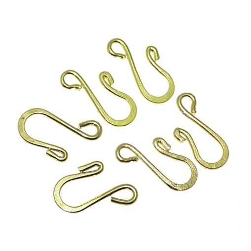 6x S-Hakenverschluss 20x10mm vergoldet