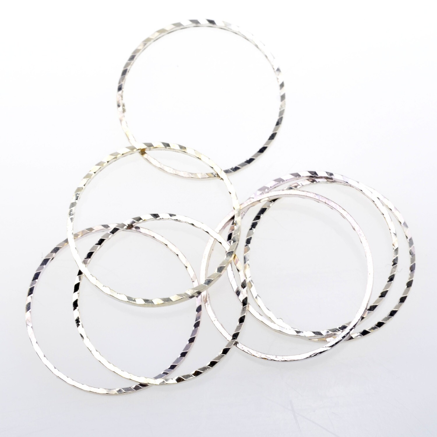 10x Zwischenringe Schmuck 18mm versilbert