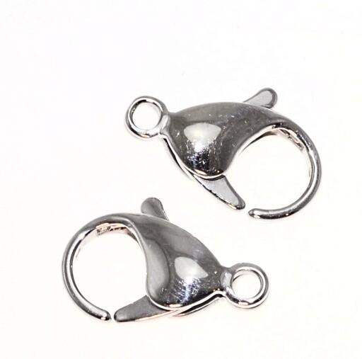 2x Karabinerverschluss Schmuck Edelstahl  19x12mm
