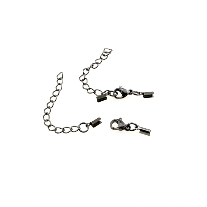 2x Karabiner 10x6mm Edelstahl mit Verlängerungskette