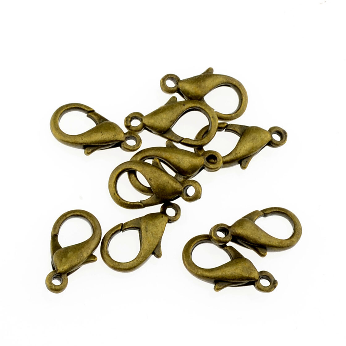 4x Karabinerverschluss Schmuck  11x5mm messing