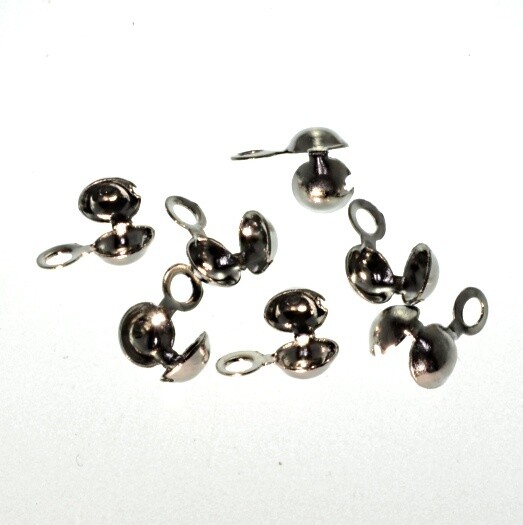 Fädelkalotte 5,5mm - silberfarbig / 16 St.
