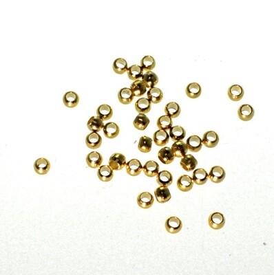 Quetschperle -Metallschmelz vergoldet 1mm, 100 Stück