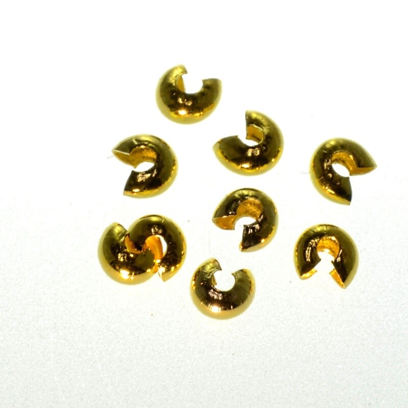 Kaschierperlen 3mm goldfarb. / 44 Stück