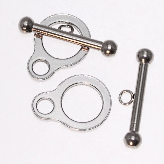 Knebelverschluss  Edelstahl /  ca.25x5 mm / 1 Sets
