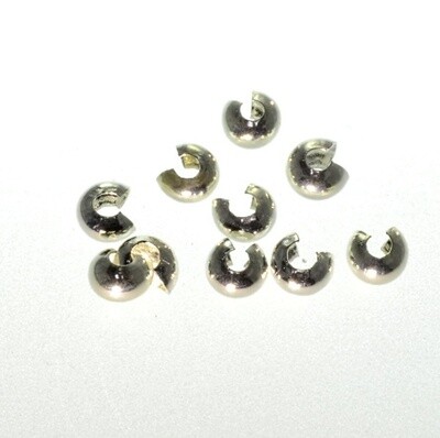 Kaschierperlen 3mm silberfarben / 44 Stück