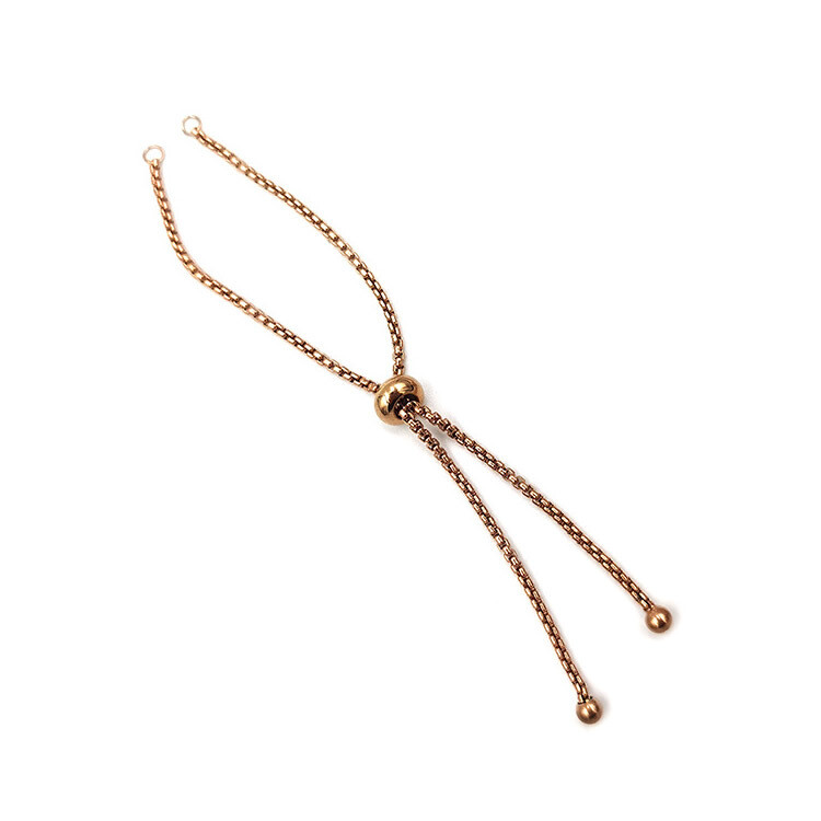 Armbandkette, Edelstahl, vergoldet  rosegold 110x10mm