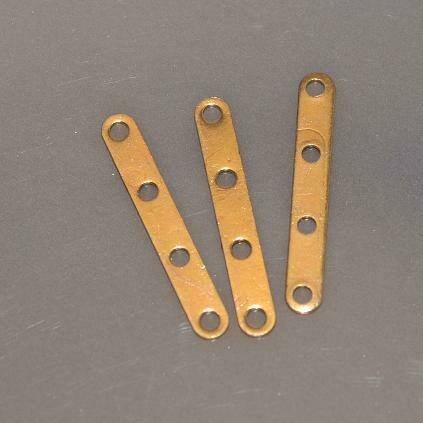 Abstandhalter goldfarben 20mm lang - 4 löchrig / 7 Stück