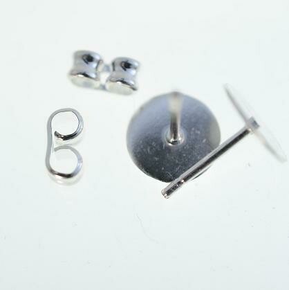 2x Ohrstecker silber 925  8mm mit Feder