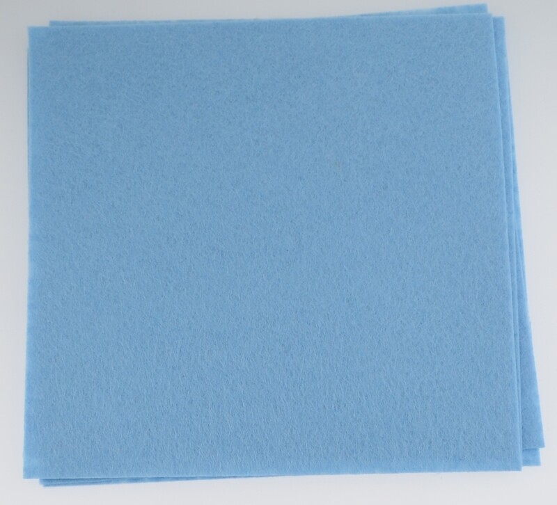 Filz Bastelfilz 1mm dünn hart 150x150mm hellblau / 1 Stück