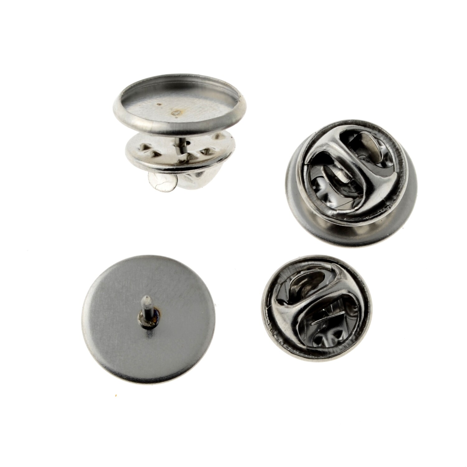 Brosche Edelstahl 12mm /3 Stück