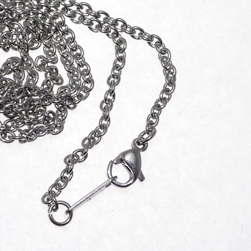 Edelstahl Kette  fein und schön 3x2.2x0.6mm / ca. 47 cm