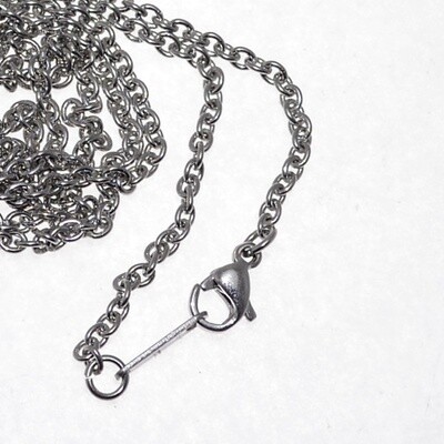 Edelstahl Kette  fein und schön 3x2.2x0.6mm / ca. 47 cm