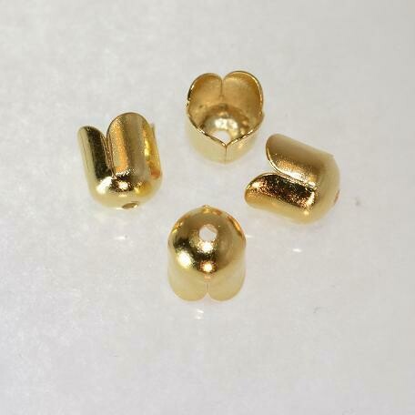 8x Perlkappe 6mm vergoldet