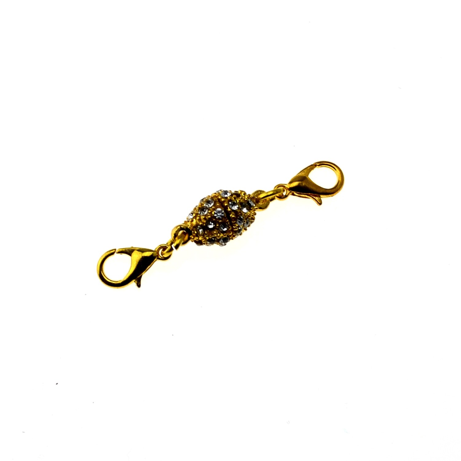 Magnetverschluss für Schmuck mit zwei Karabiner / Kettenverlängerung vergoldet