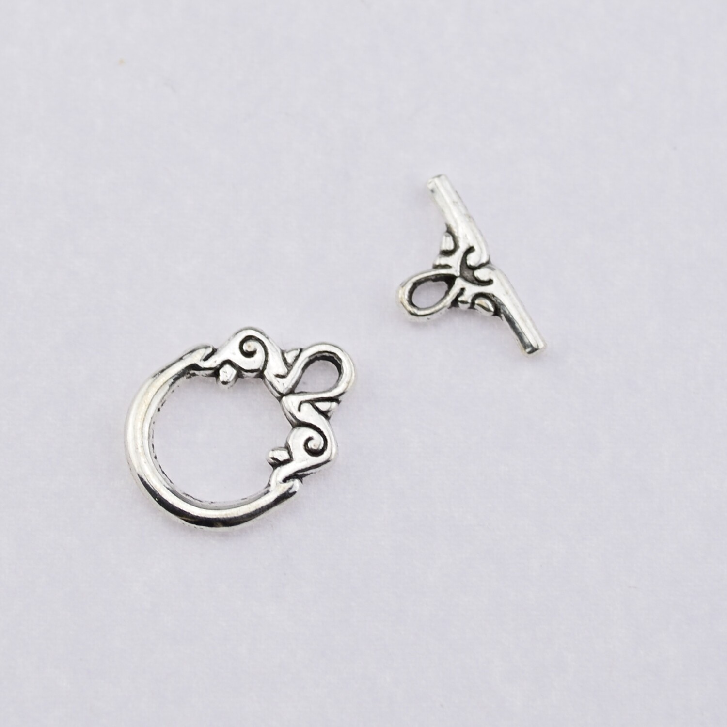 Knebelverschluss silberfarben ca.14x18 mm / 2 Sets