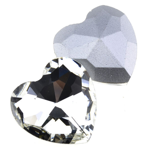 Herz Crystal Glas Cabochon 27mm / 1 Stück