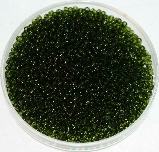Hochwertige japanische Rocailles Toho 15/0  transparent Olivine/10g