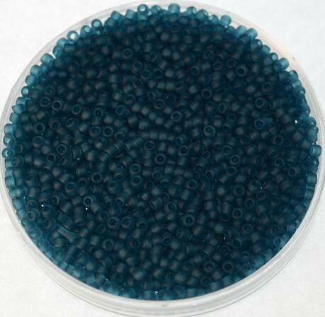 Hochwertige japanische Rocailles Toho 15/0 transparent Frosted Teal / 10 g