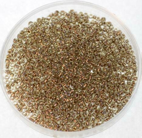 Toho 15/0 Frosted Gold-Lined Crystal/ 10 g