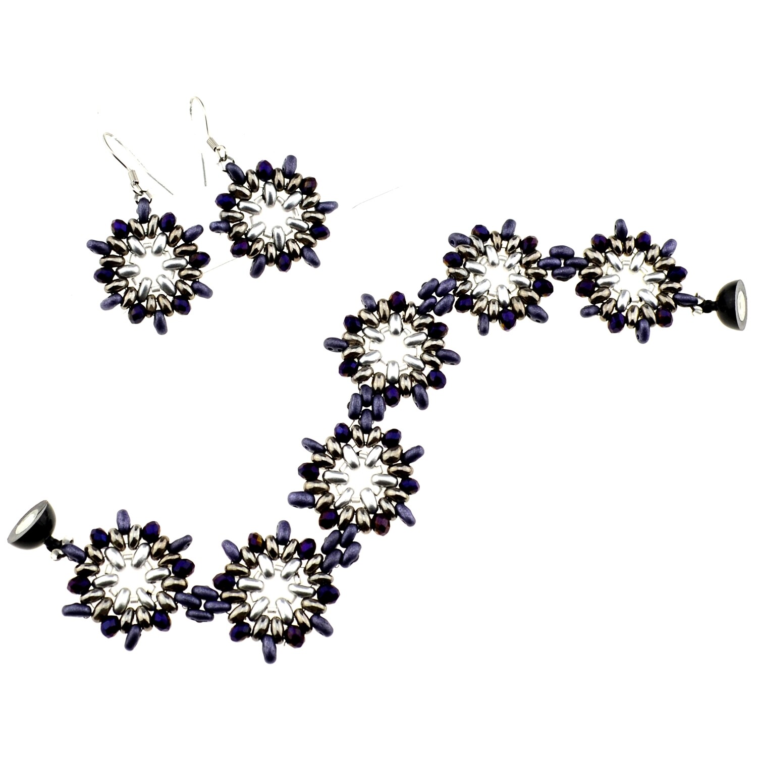 Schmuckherstellungs Set 41/ Perlenarmband und Ohrringe selber machen DIY Kit mit Perlen + Anleitung + Zubehör