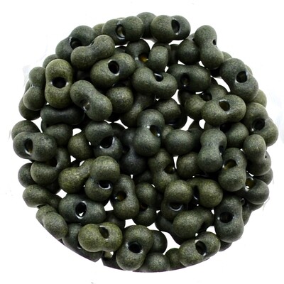 Farfalle Rocailles Glasperlen 6,5mm grün - olive matt / 16g