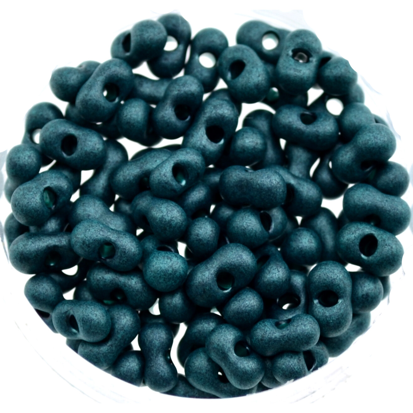 Farfalle Rocailles Glasperlen 6,5mm blau - petrol matt  / 16g
