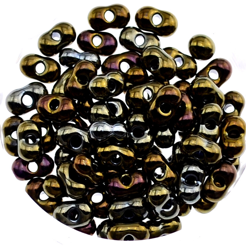 Farfalle Rocailles Glasperlen 6,5mm braun - metallic bronze   / 16g