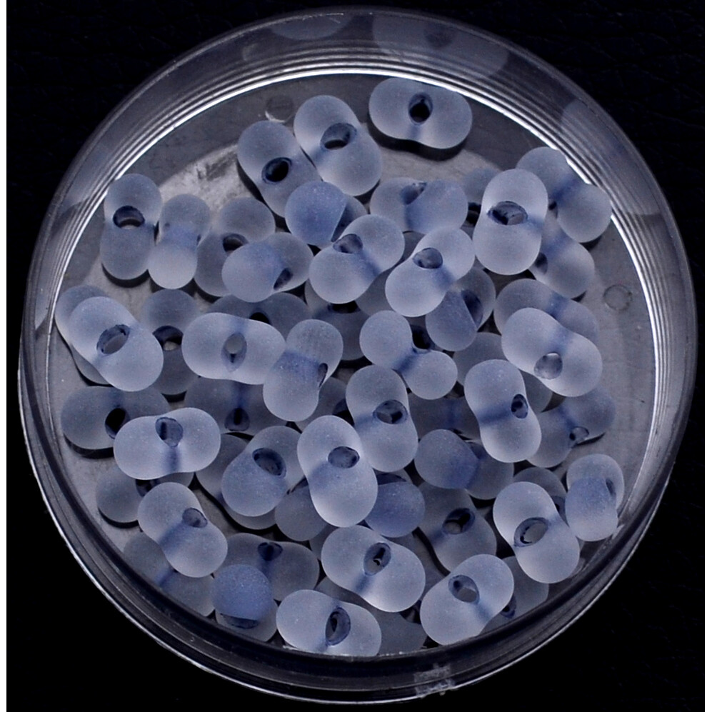 Farfalle Rocailles Glasperlen 6,5mm grau - hellgrau matt  / 16g